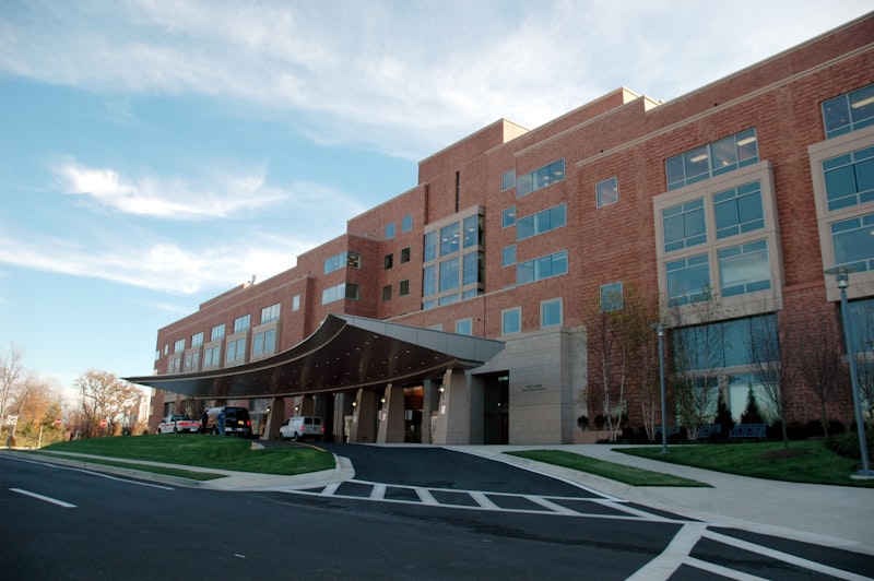 American hospital building exterior for bedside notary services